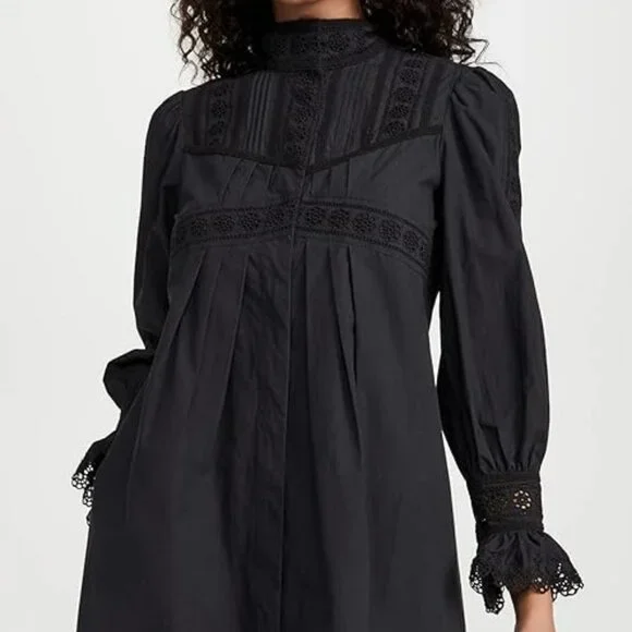 Rebecca Taylor | Dresses | Rebecca Taylor Womens Applique Poplin Lace Dress  | Poshmark